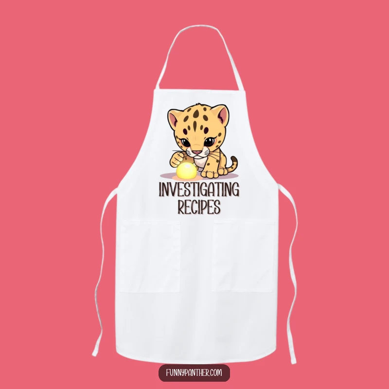 Funny Panther Cub Mystery Apron - Explore with Curious Charm and Humor
