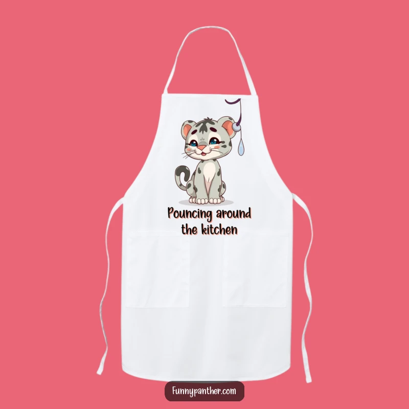 Funny Panther Cub Shadow Apron: Play Through Your Cooking Adventures!