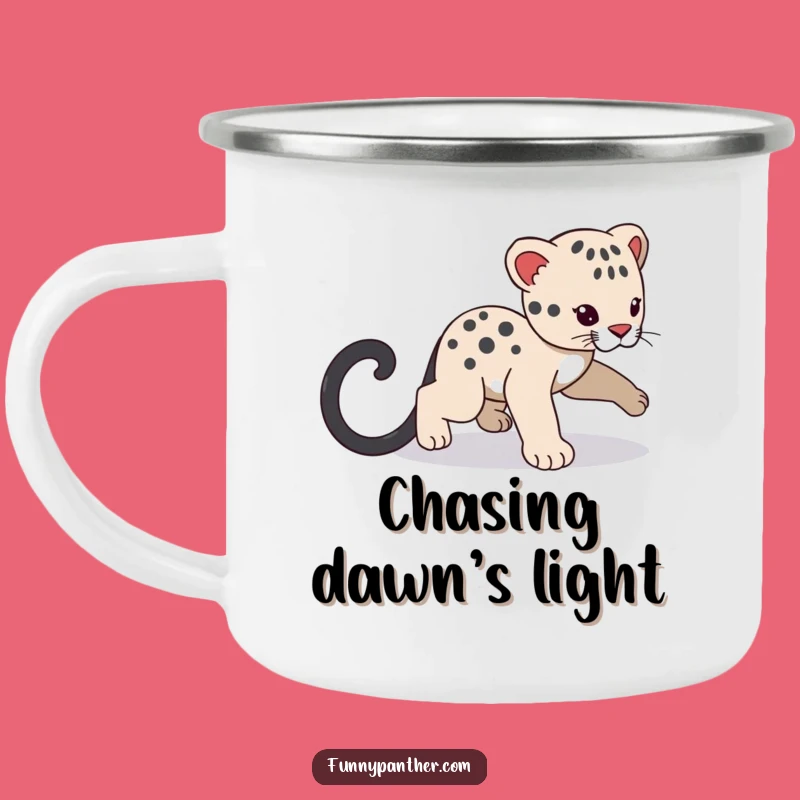 Funny Panther Cub Tail Camping Mug - Adventure Fueled by Playful Cheer