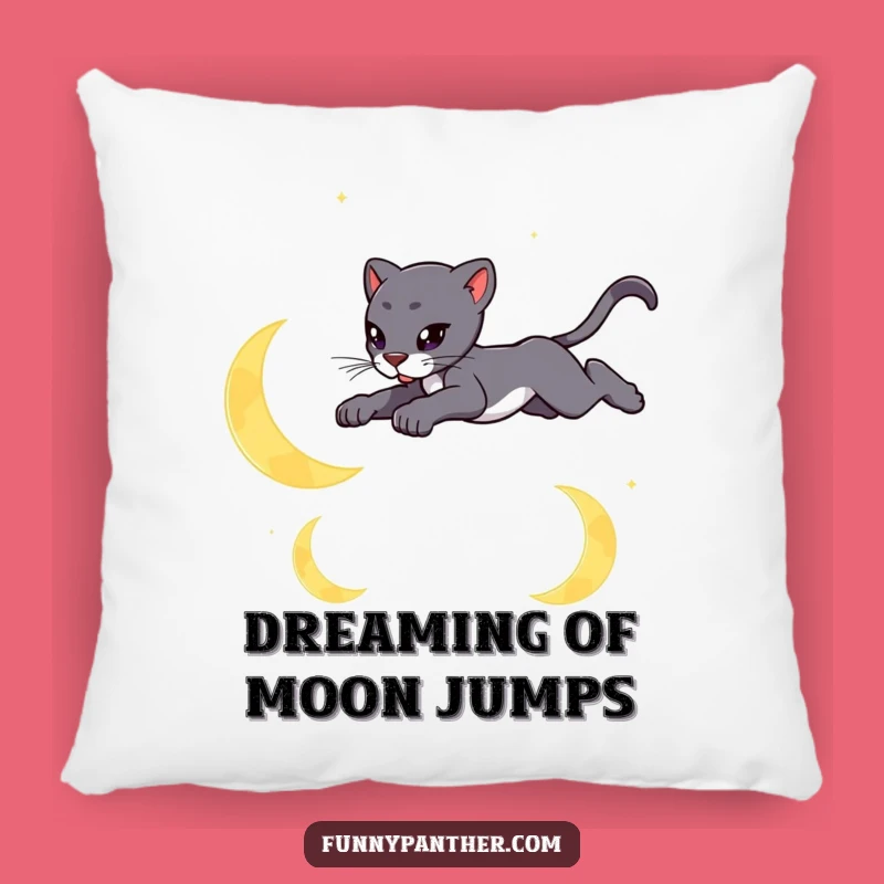 Funny Moon Panther Pillow: Cozy Comfort for Dreamy Feline Fans