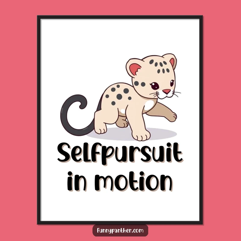 Funny Panther Cub Tail Digital Art - Instant Playful Decor for Your Space