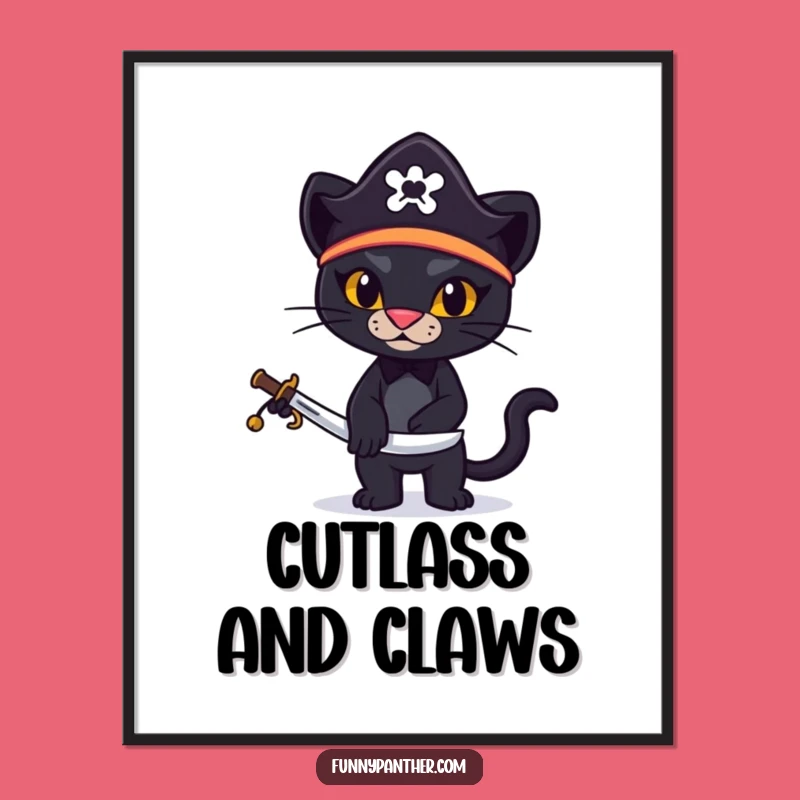 Funny Pirate Panther Digital Art: Feline Buccaneer for Instant Adventurous Decor