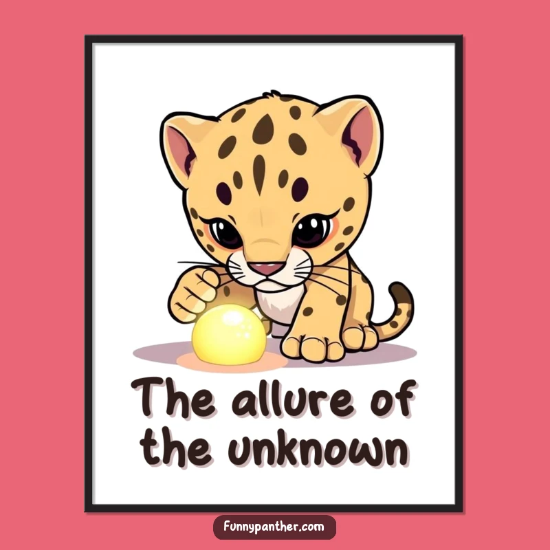 Funny Panther Cub Mystery Digital Art - Instant Intriguing Decor for Your Space