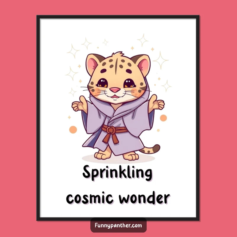 Funny Mystic Panther Poster: Magical Feline Art for an Enchanted Space