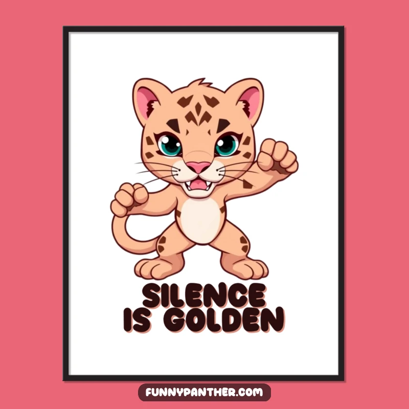 Funny Panther Alert Poster A Powerful Wall Art Gift