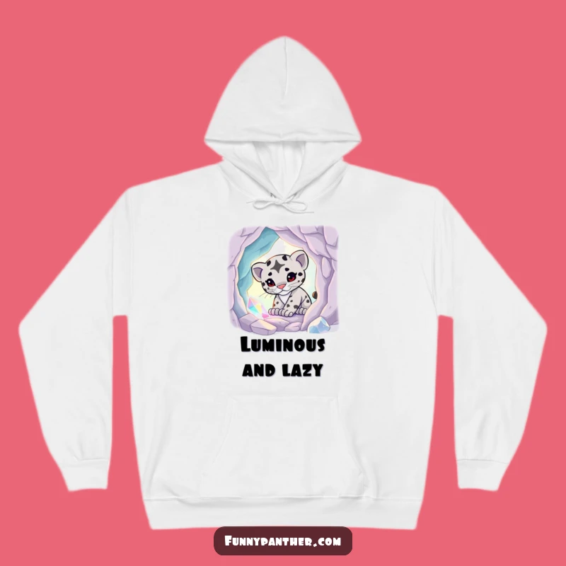 Funny Panther Cub Crystal Cave Hoodie - Cozy Glow & Adventure Wear