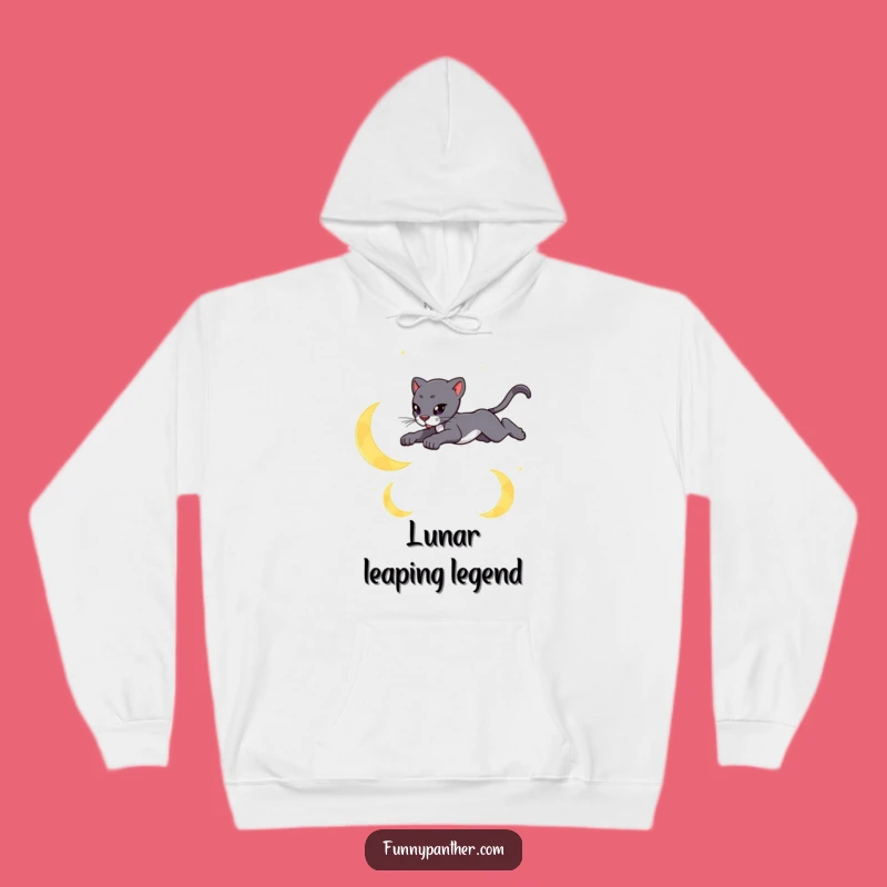 Funny Moon Panther Hoodie: Cozy Feline Grace for Dreamy Comfort