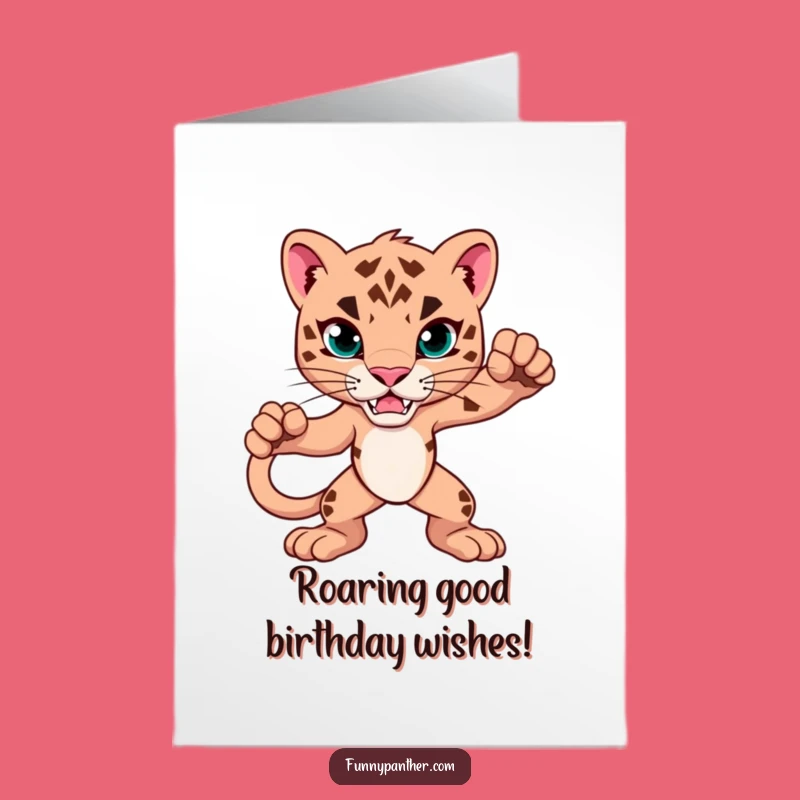 Free Printable Birthday Card: Alert Panther Makes A Roaringly Funny Wish