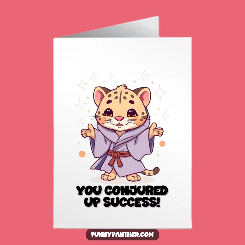 Free Printable Congrats Card: Enchanting Panther Stardust Downloadable Gift