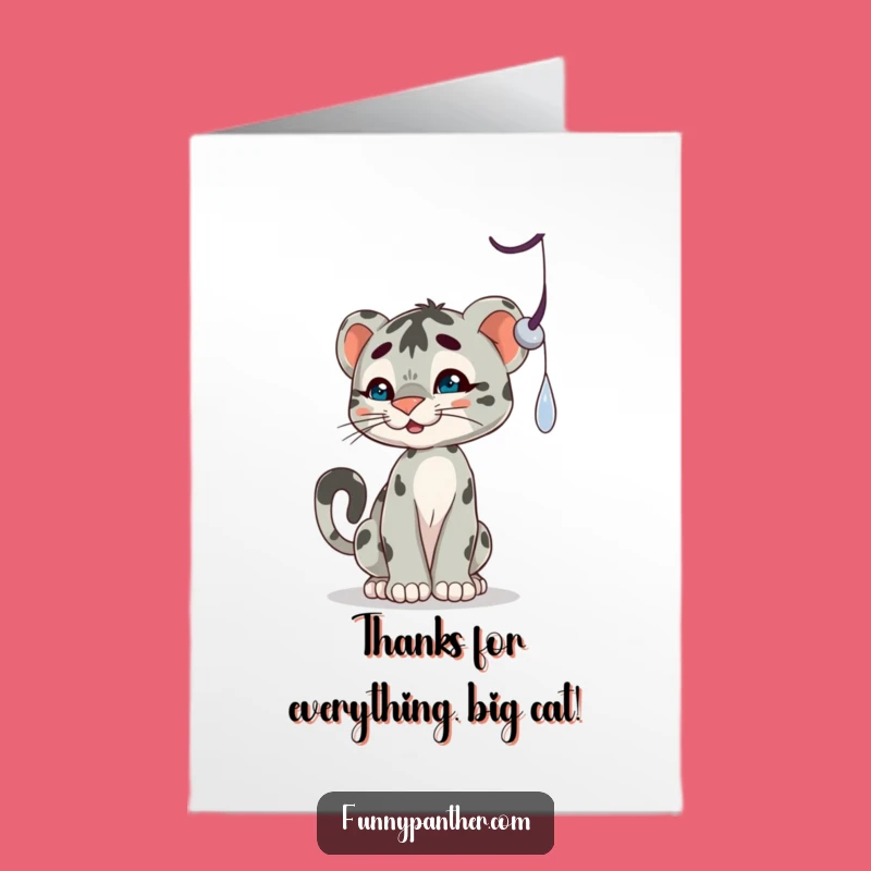 Free Printable Thank You Card: Panther Cub Shadow Play Gratefulness Download