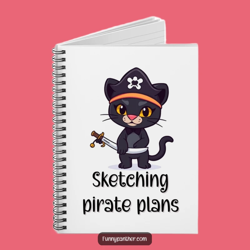 Funny Pirate Panther Notebook: Jot Down Adventures with Feline Flair