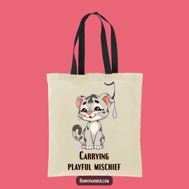 Funny Panther Cub Shadow Tote Bag: Carry Your Playfulness Anywhere!